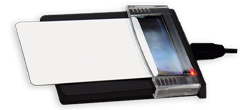 RFID badge reader by SBE Direct, contactless reader compatible with EM, TK4100, NXP Mifare and NTAG2 chips